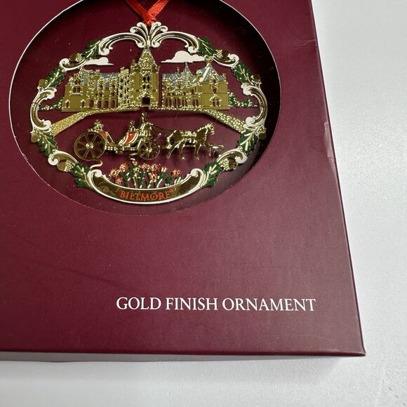 Biltmore Estate 3D Christmas Ornament House Carriage Cutout Gold Finish 2006 - Picture 12 of 16